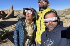 During the morning, Chirag, Antoine and I took the required group photo with our eclipse glasses on.