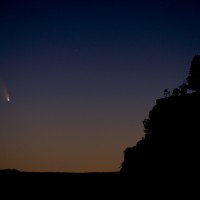 Comet PanSTARRS, night sky photography, astrophoto, El Mapais lava beds, New Mexico