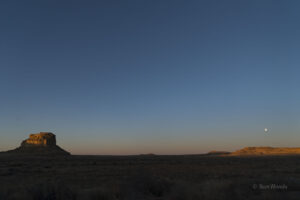 Moonset and Fajada Butte on Thursday morning